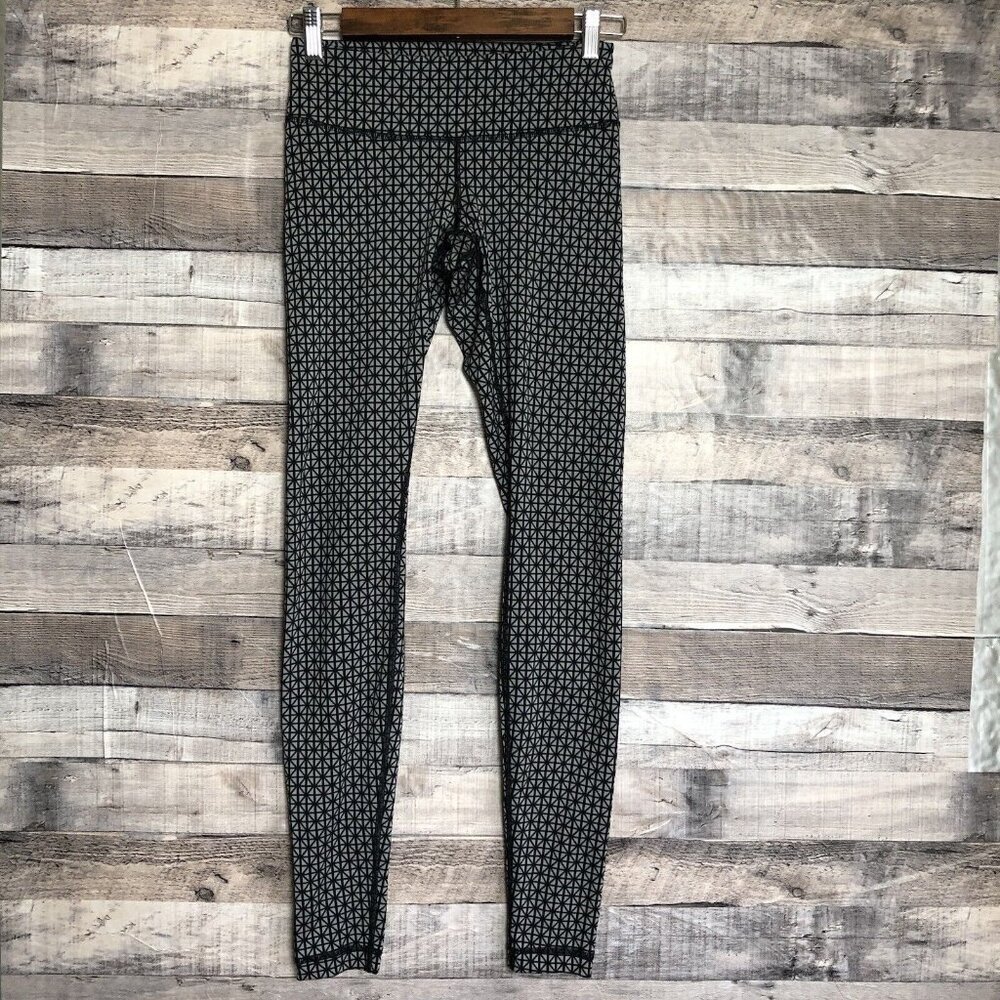 Lululemon Wunder Under Leggings Full Length Tri Geo Silver Spoon Sz 2